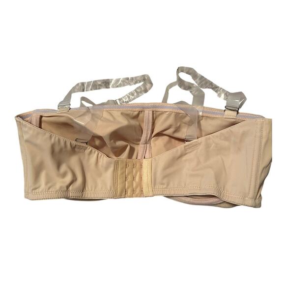 NWOT Women's Beige Convertible Bra Removable Clear Straps Size 34DD/E - Picture 2 of 4